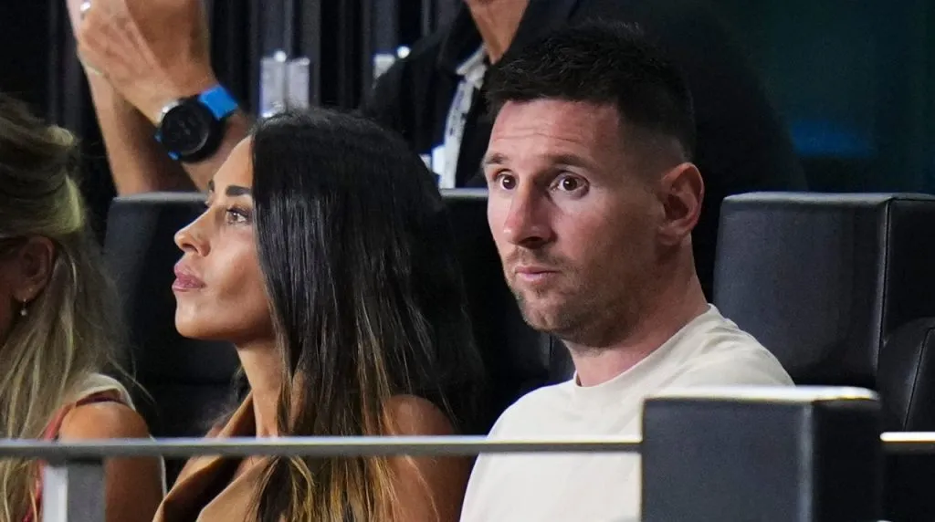 Antonela y Messi en Inter Miami vs Leagues Cup. (Foto: Getty Images)