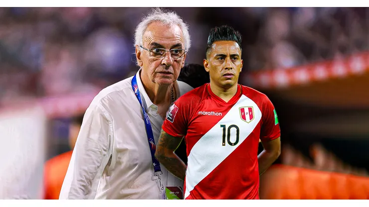 Jorge Fossati, técnico de Perú, y Christian Cueva.