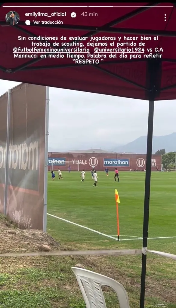 Mensaje de Emily Lima en Instagram. (Foto: Instagram).