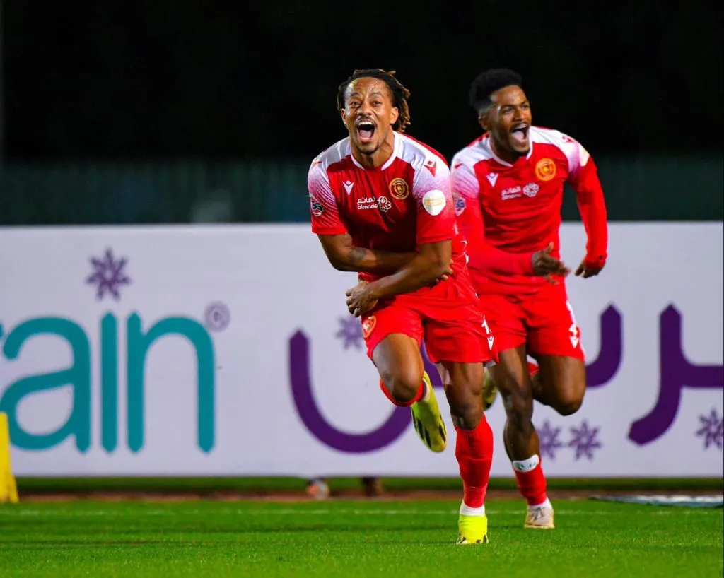 André Carrillo celebrando un gol en Arabia Saudita. (Foto: Twitter).