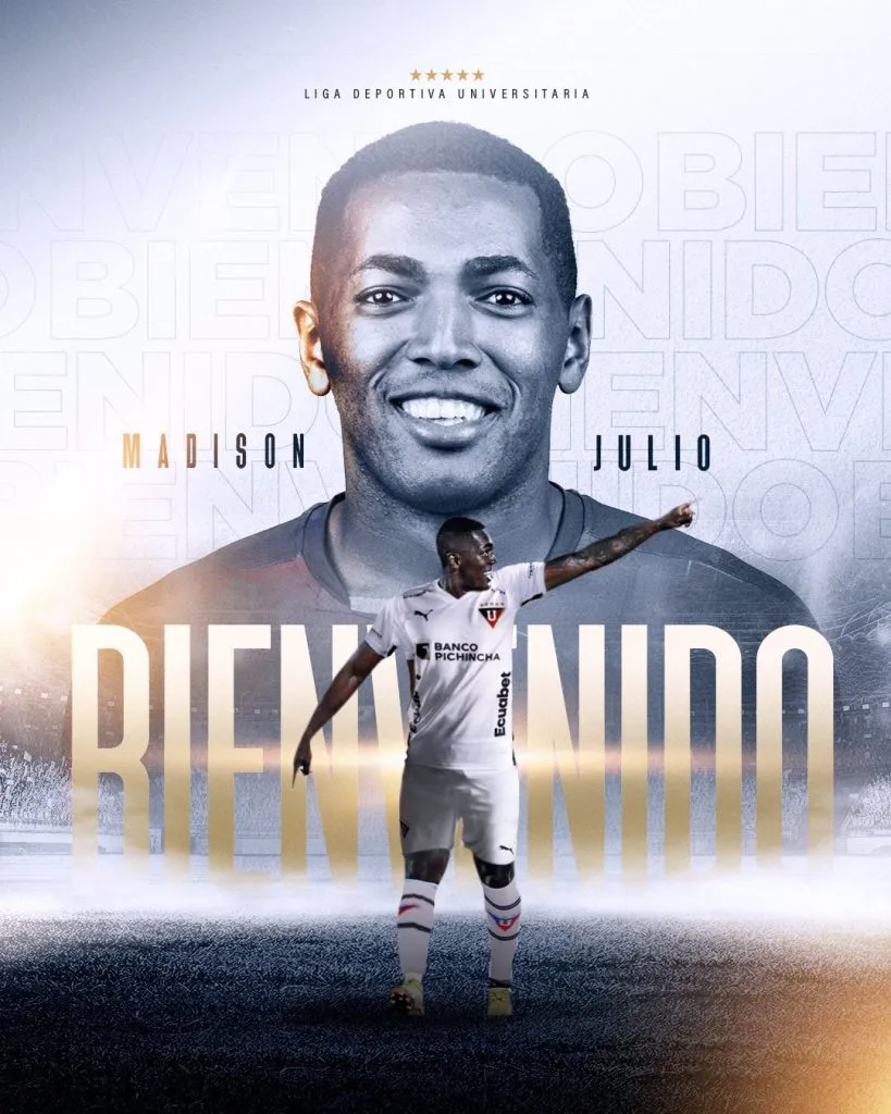 Madison Julio ya fue presentado como jugador de Liga de Quito. (Foto: @LDU_Oficial)
