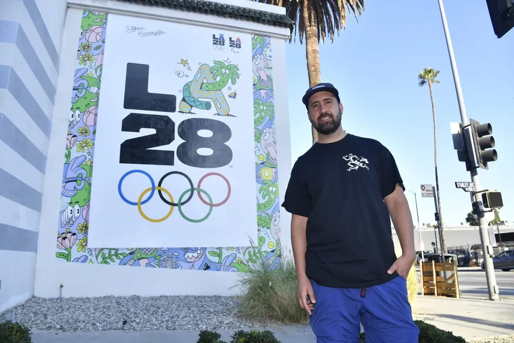 Otro de los modelos del innovador logo de Los Ángeles 2028 (Getty)