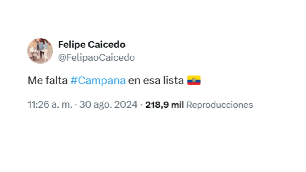 El mensaje de Felipe Caicedo en redes sociales. (Foto: Captura de Pantalla)