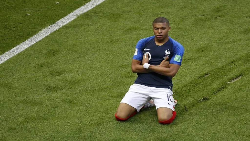 Kylian Mbappé celebrando uno de sus goles en el Mundial de Rusia 2018. (Imago)