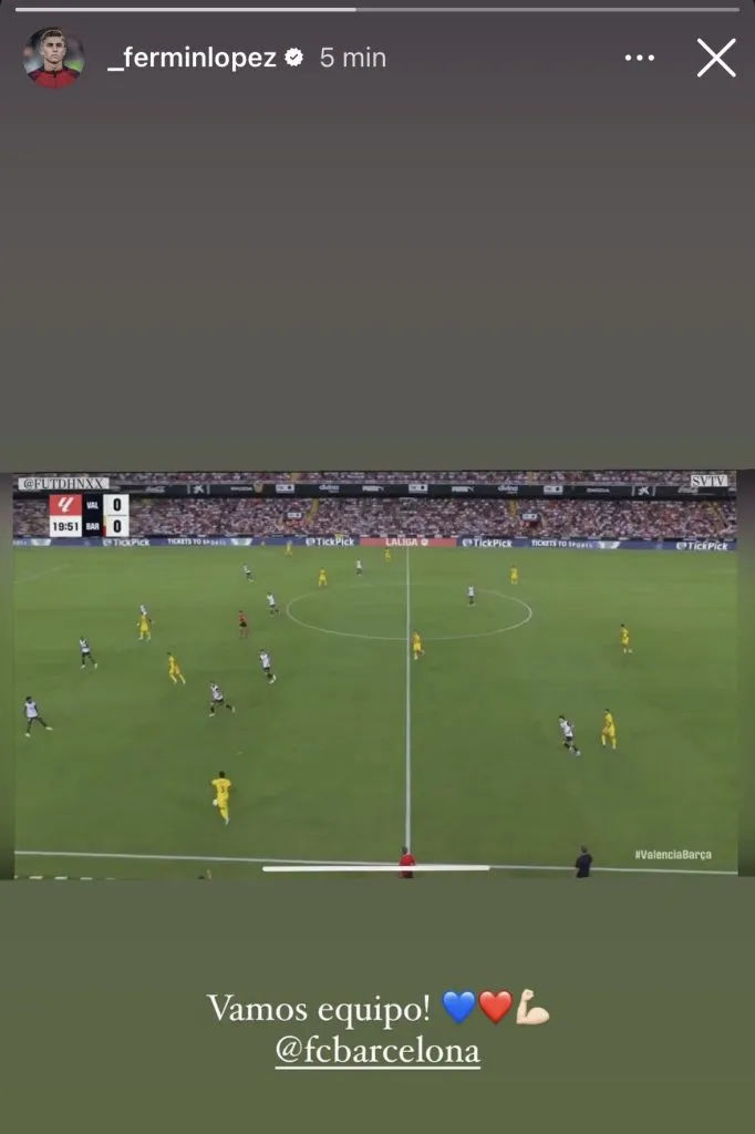 La publicación de Fermín López en Instagram.