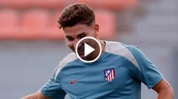 Julián Álvarez entrenando en el Atlético de Madrid.