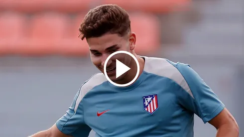 Julián Álvarez entrenando en el Atlético de Madrid.