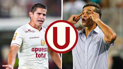 Aldo Corzo y Fabián Bustos, jugador y técnico de Universitario.