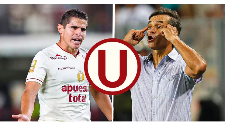 Aldo Corzo y Fabián Bustos, jugador y técnico de Universitario.
