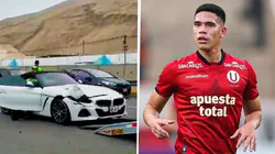 Yuriel Celi, jugador de Universitario, chocó su vehículo.