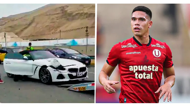 Yuriel Celi, jugador de Universitario, chocó su vehículo.