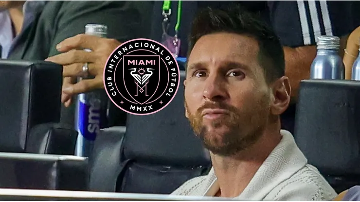 El escudo de Inter Miami y Lionel Messi.