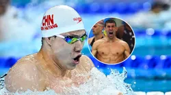 Haiyang Qin y Michael Phelps.