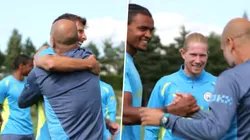 Pep Guardiola se mostró feliz por reencontrarse con los jugadores del Manchester City que estaban de vacaciones.