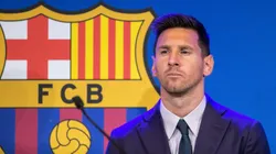 Lionel Messi en su salida del Barcelona tres años atrás.
