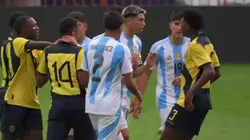 Brutal batalla campal entre Ecuador y Argentina Sub-16