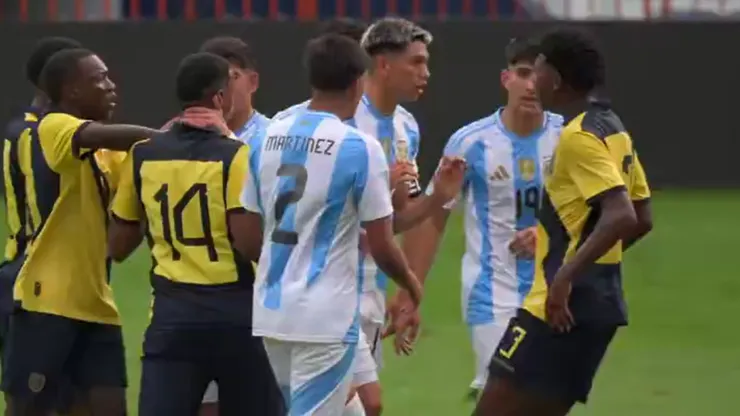 Brutal batalla campal entre Ecuador y Argentina Sub-16