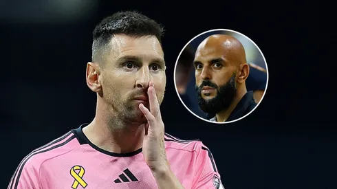 Lionel Messi y Yassine Cheuko.