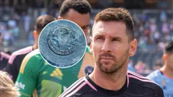 El trofeo Supporters’ Shield y Lionel Messi.