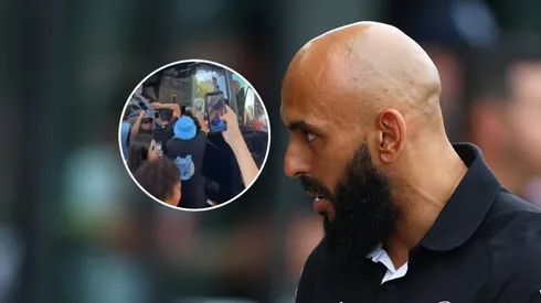 Hinchas de New York City FC y el guardaespaldas de Messi.