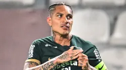 Paolo Guerrero festejando su primer gol con Alianza Lima.