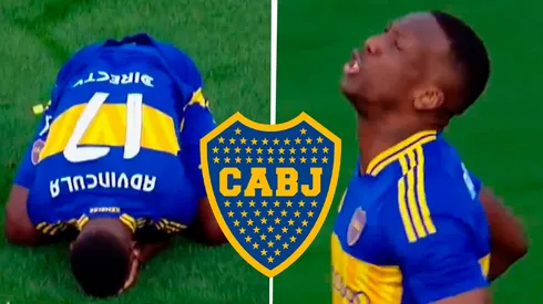 Luis Advíncula jugando el Boca Juniors vs. River Plate.