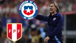 ARLINGTON, TEXAS - JUNE 21: Ricardo Gareca, Head Coach of Chile gives the team instructions during the CONMEBOL Copa America 2024 Group A match between Peru and Chile at AT&T Stadium on June 21, 2024 in Arlington, Texas. (Photo by Omar Vega/Getty Images)