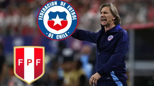 ARLINGTON, TEXAS - JUNE 21: Ricardo Gareca, Head Coach of Chile gives the team instructions during the CONMEBOL Copa America 2024 Group A match between Peru and Chile at AT&T Stadium on June 21, 2024 in Arlington, Texas. (Photo by Omar Vega/Getty Images)
