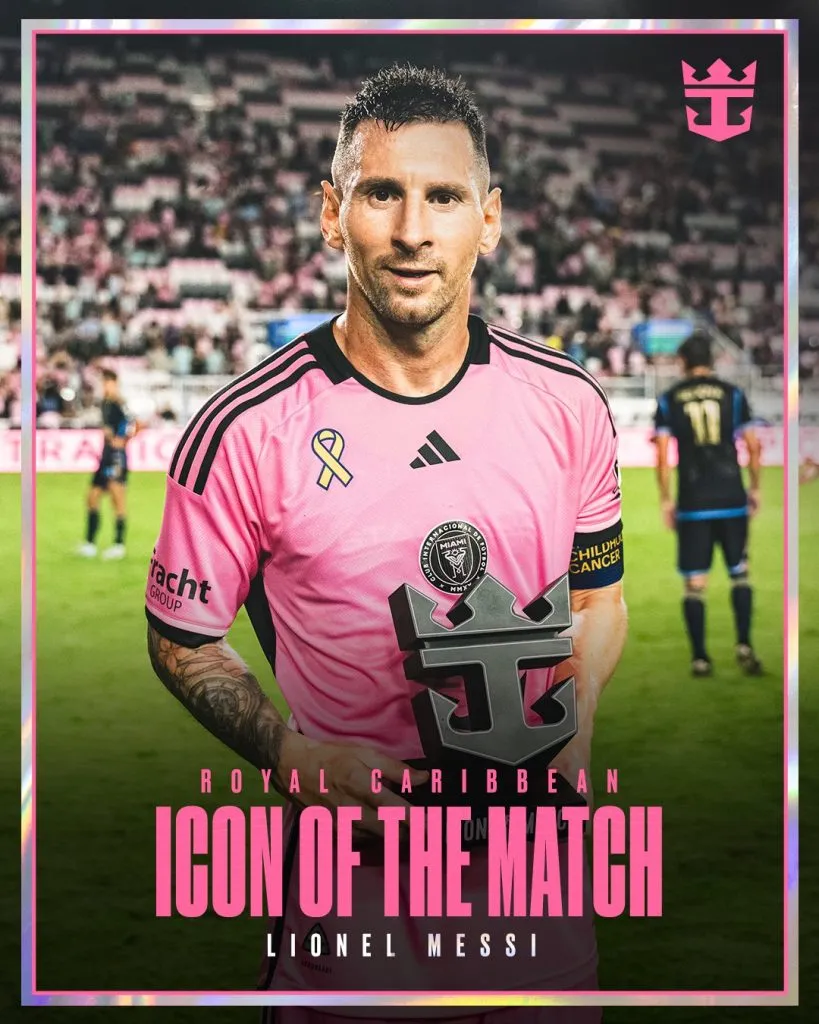 Messi jugador del partido vs Philadelphia Union. (Foto: X / @InterMiamiCF)