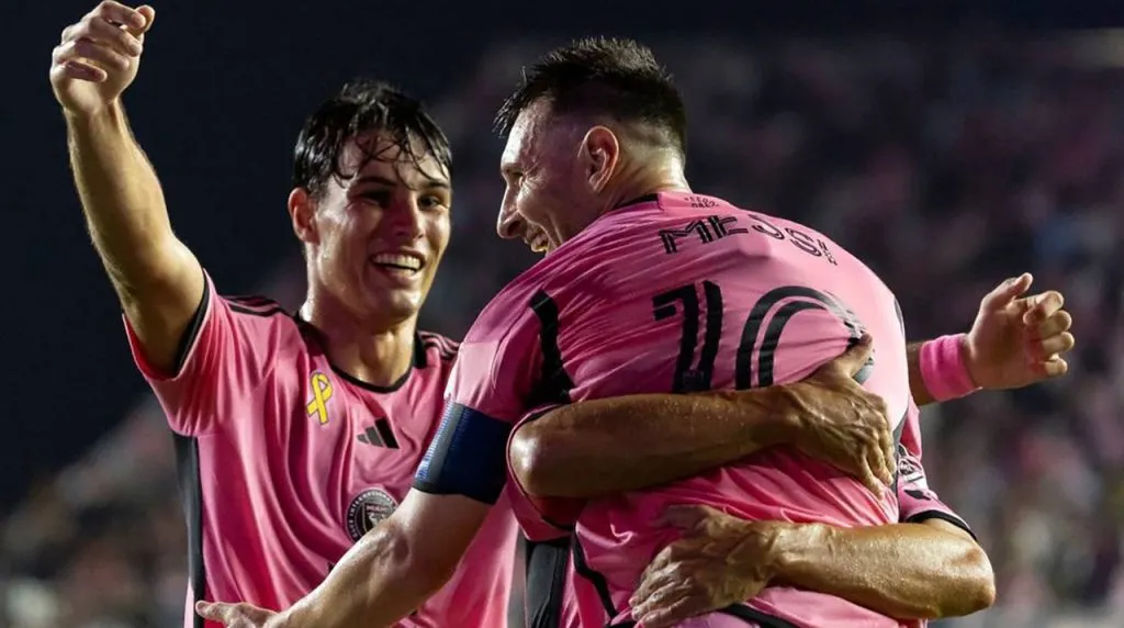 Messi celebrando uno de sus goles con Inter Miami. (Foto: Imago)