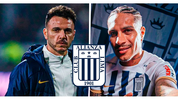 Mariano Soso y Paolo Guerrero, técnico y jugador de Alianza Lima, respectivamente.