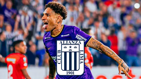 Paolo Guerrero festejando un gol con Alianza Lima.