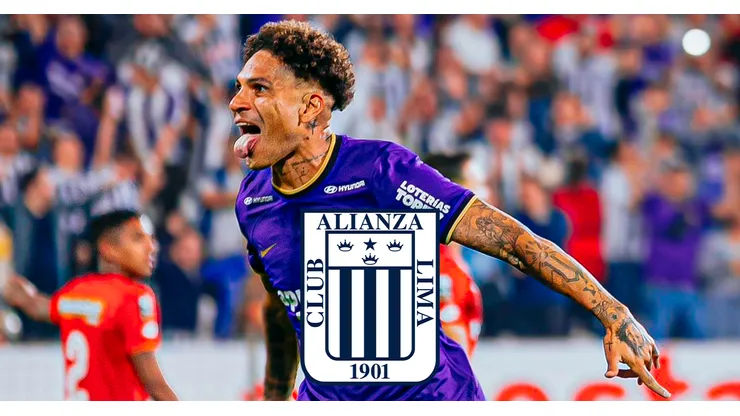 Paolo Guerrero festejando un gol con Alianza Lima.