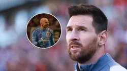 Brad Guzan y Lionel Messi.