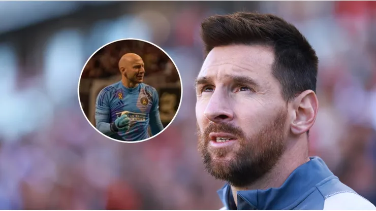 Brad Guzan y Lionel Messi.