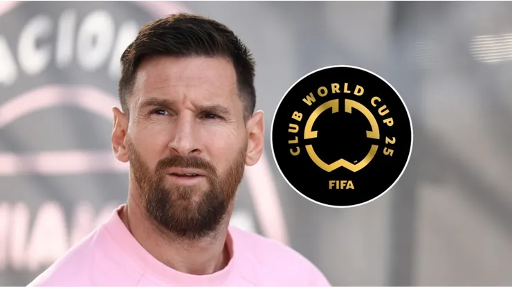Lionel Messi y el logo del Mundial de Clubes.