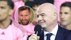 Leo Messi y Gianni Infantino.