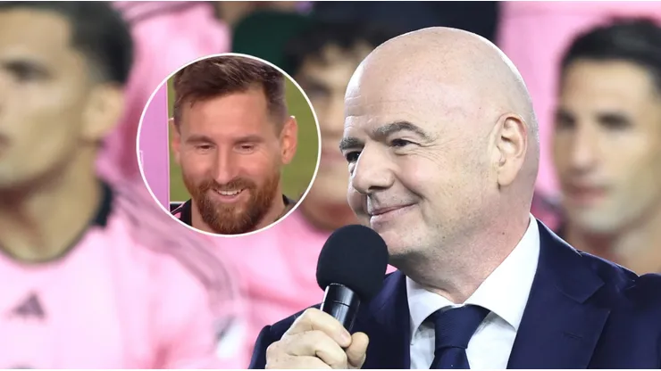 Leo Messi y Gianni Infantino.