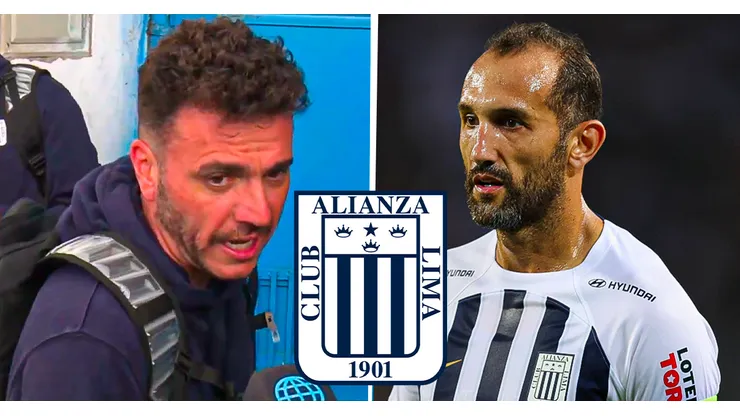 Mariano Soso y Hernán Barcos, técnico y delantero de Alianza Lima.
