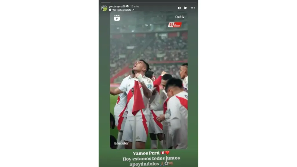 El mensaje de Yordy Reina en redes sociales.