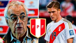Jorge Fossati y Oliver Sonne, entrenador y jugador de Perú.
