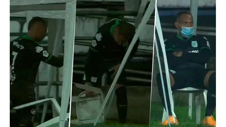 El momento en que Jarlan Barrera pierde el control y se molesta con Alexandre Guimaraes por ser sustituido.