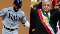 Randy Arozarena y Andrés Manuel López Obrador