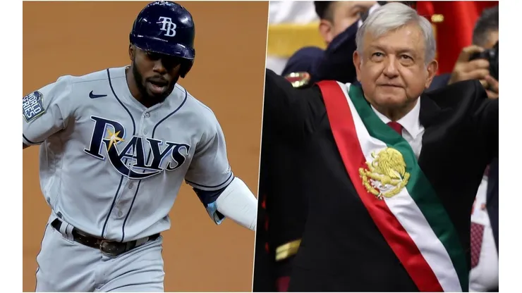 Randy Arozarena y Andrés Manuel López Obrador