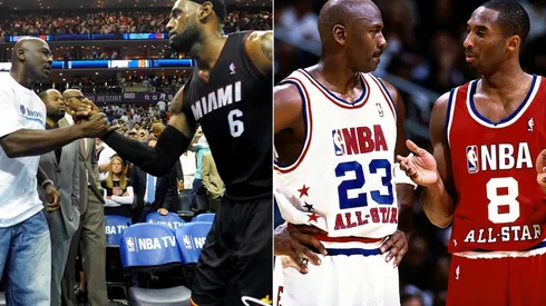 Michael Jordan con LeBron James y Kobe Bryant