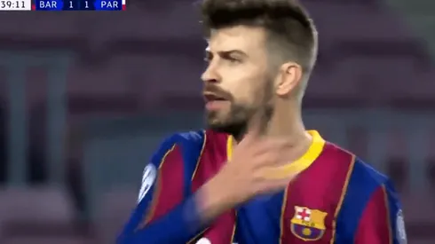 Gerard Piqué, extremadamente enojado.