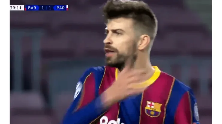 Gerard Piqué, extremadamente enojado.