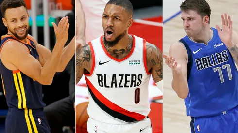 Stephen Curry, Damian Lillard y Luka Doncic (Foto: Getty)