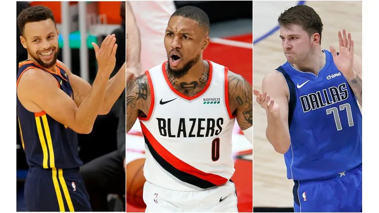 Stephen Curry, Damian Lillard y Luka Doncic (Foto: Getty)
