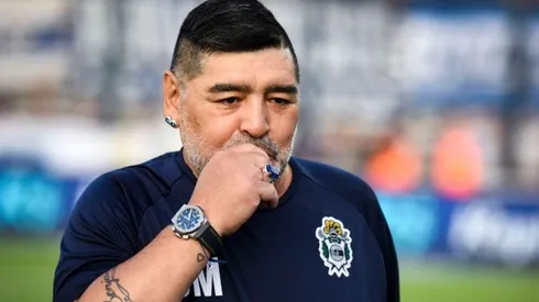 Diego Maradona durante su paso por Gimnasia.